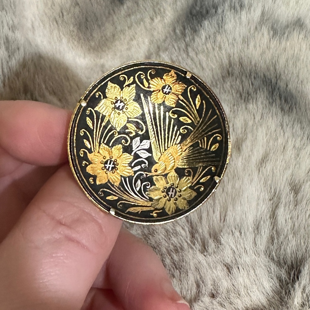 Vintage Spanish Damascene Brooch - Picture 5 of 12